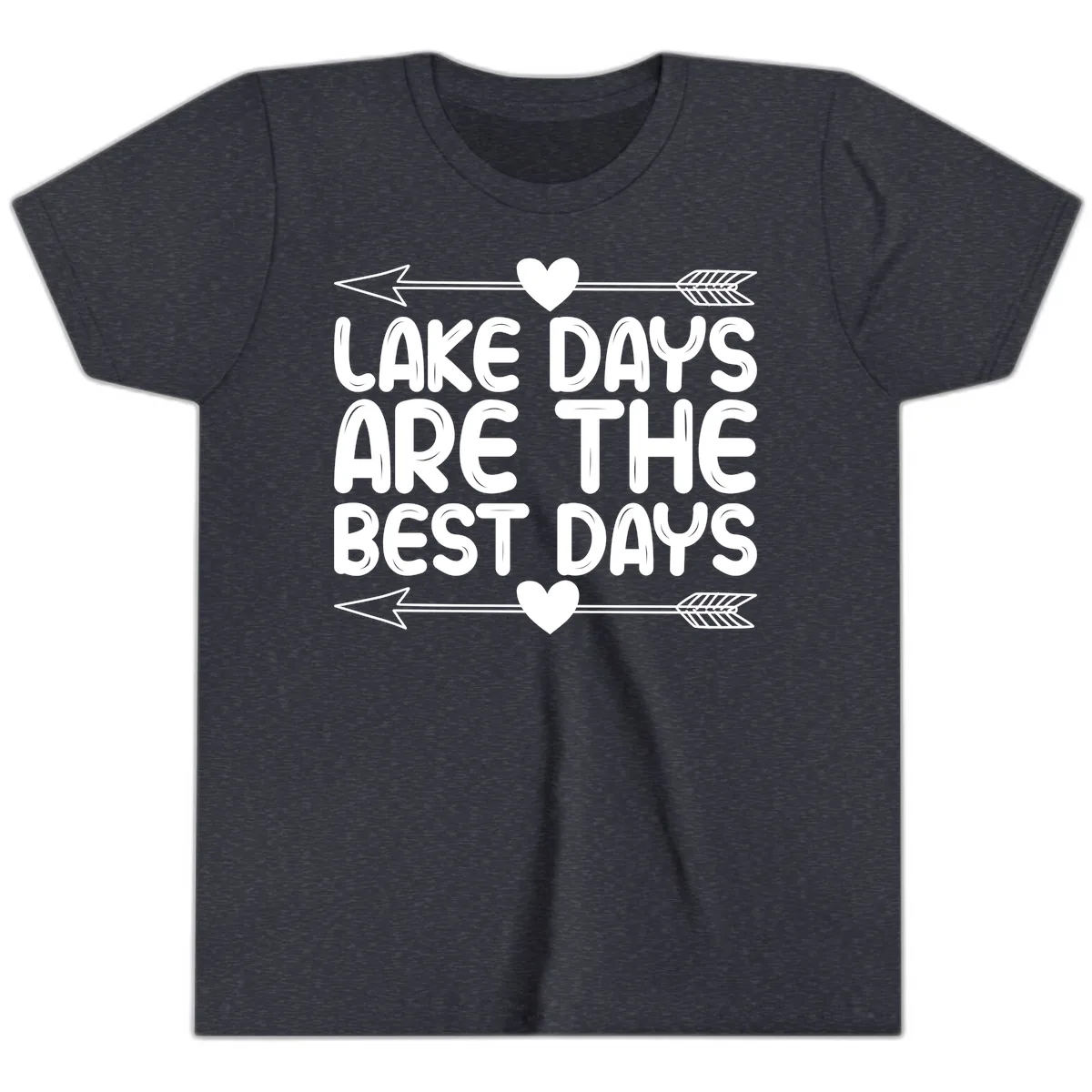 Lake Days Are The Best Days Youth T-Shirt in Heather Navy