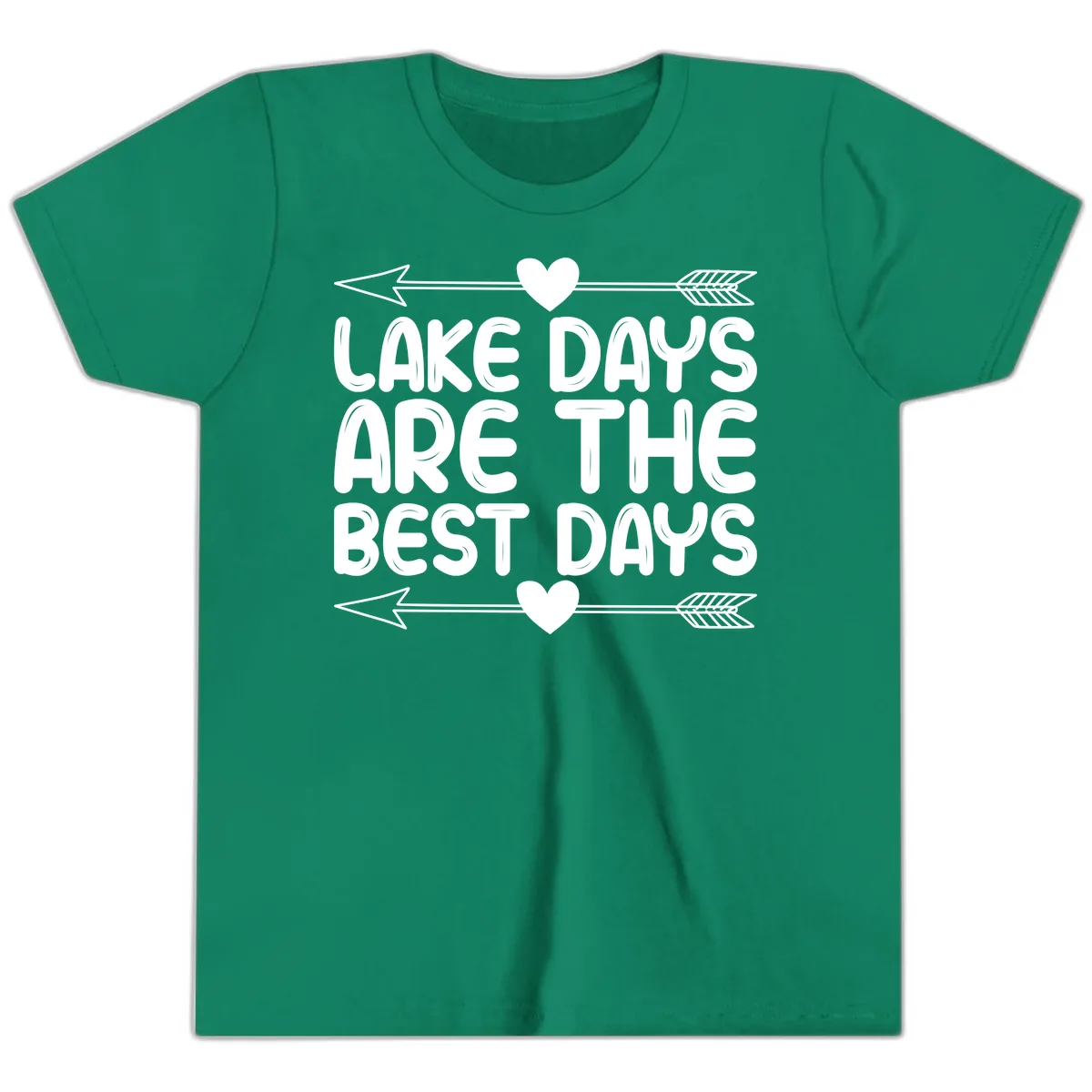 Lake Days Are The Best Days Youth T-Shirt in Kelly