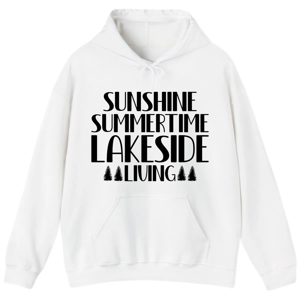 Sunshine Summertime Lakeside Living Hoodie in White