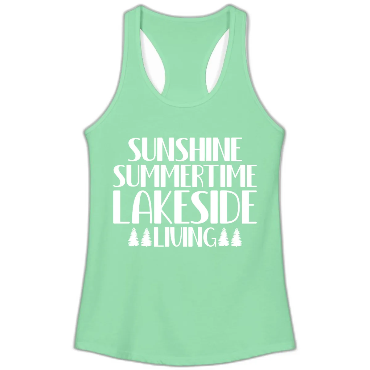 Sunshine Summertime Lakeside Living Ladies Tank in Solid Mint