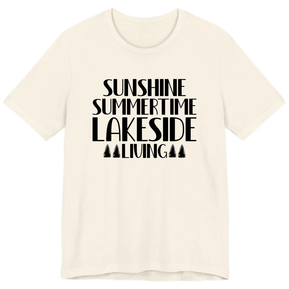 Sunshine Summertime Lakeside Living Premium T-Shirt in Natural