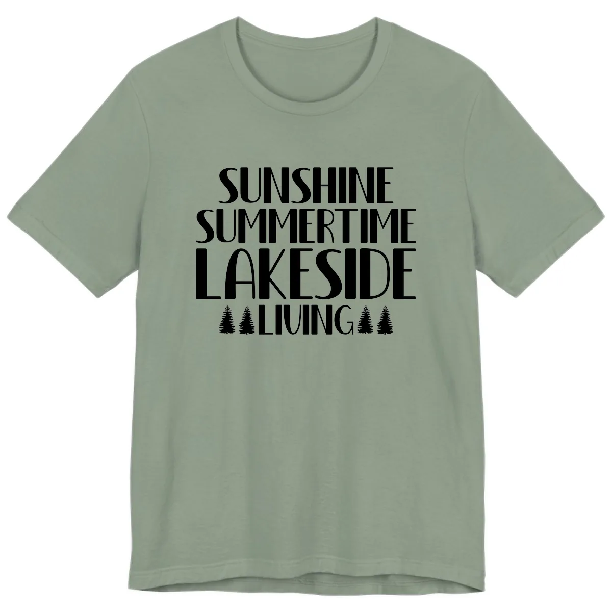 Sunshine Summertime Lakeside Living Premium T-Shirt in Sage