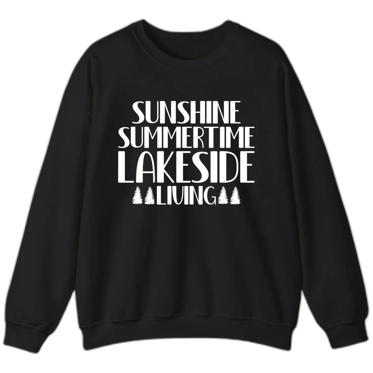 Sunshine Summertime Lakeside Living Sweatshirt in Black