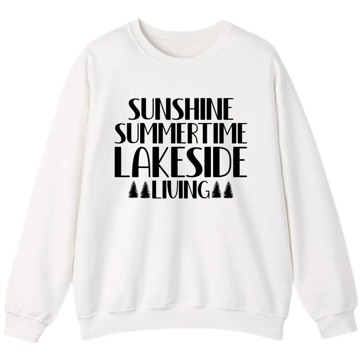 Sunshine Summertime Lakeside Living Sweatshirt in White