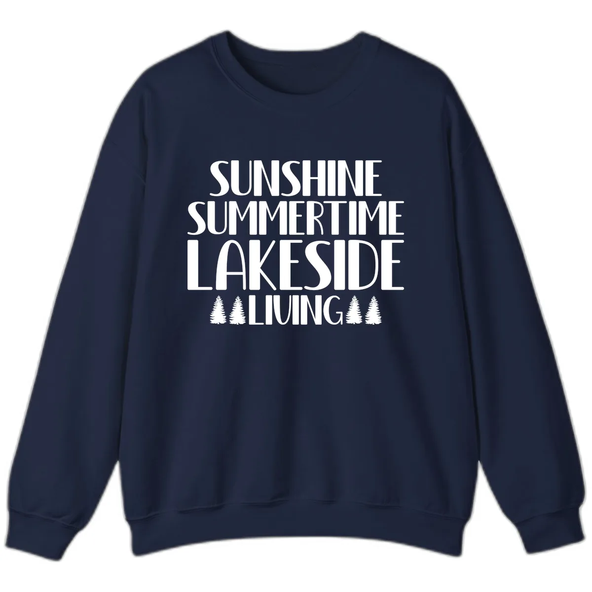 Sunshine Summertime Lakeside Living Sweatshirt in Navy