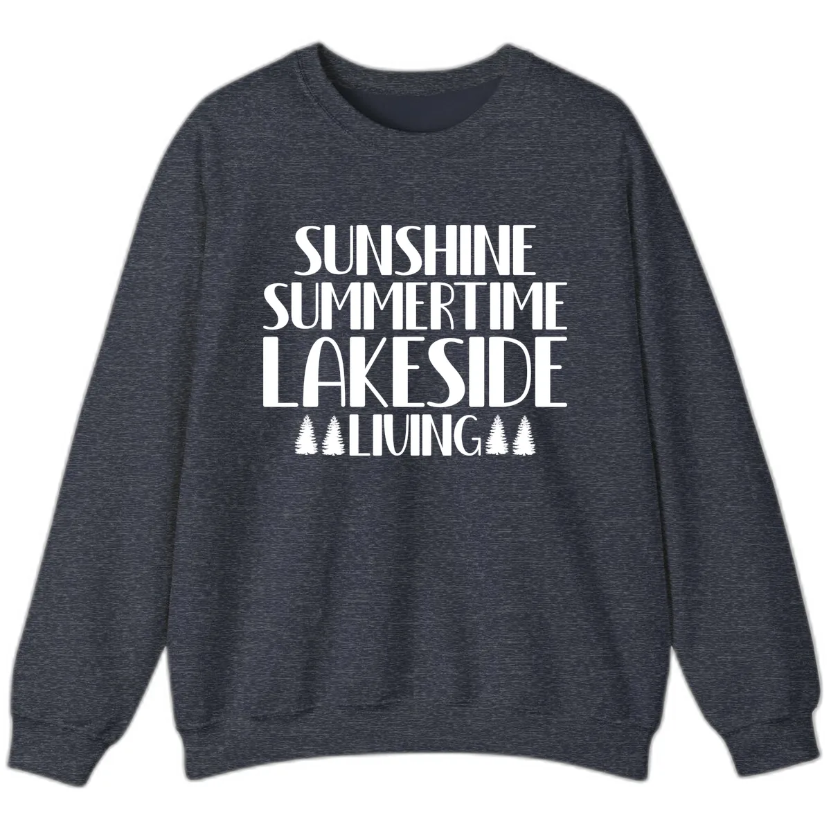 Sunshine Summertime Lakeside Living Sweatshirt in Heather Sport Dark Navy