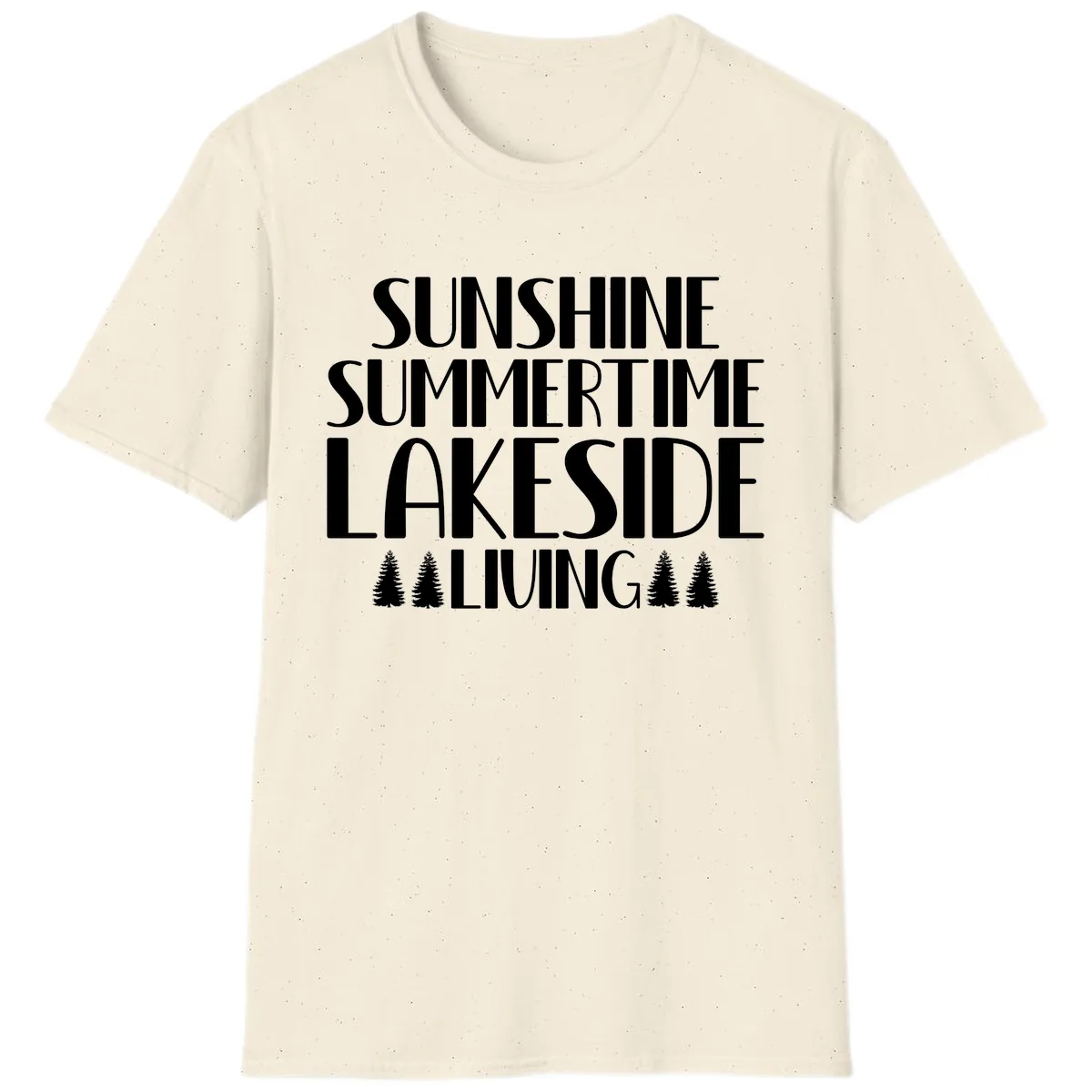 Sunshine Summertime Lakeside Living T-Shirt in Natural