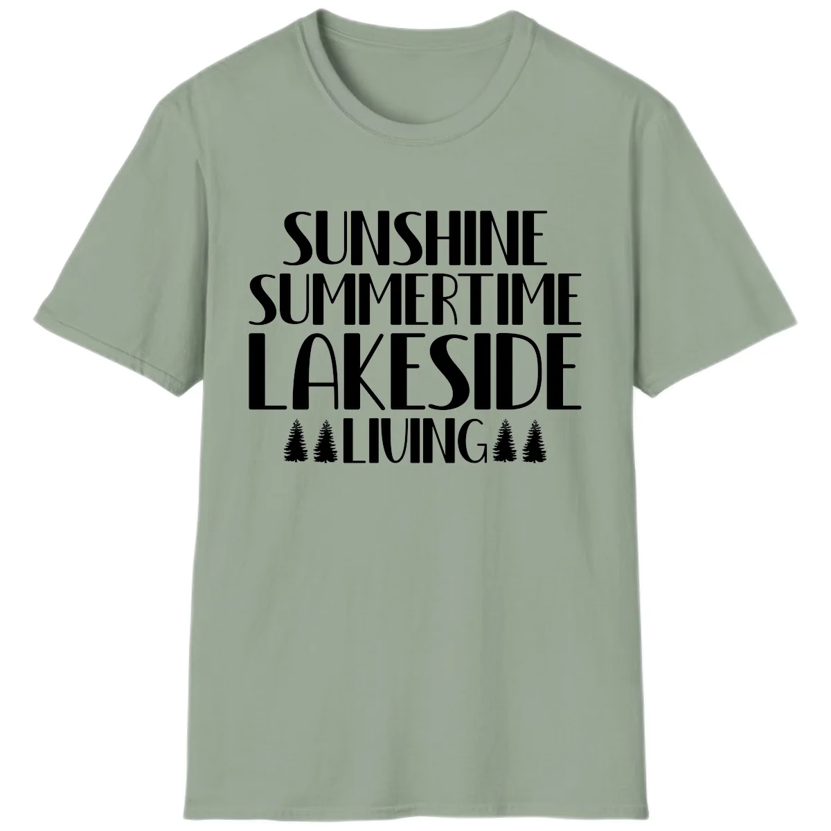 Sunshine Summertime Lakeside Living T-Shirt in Sage