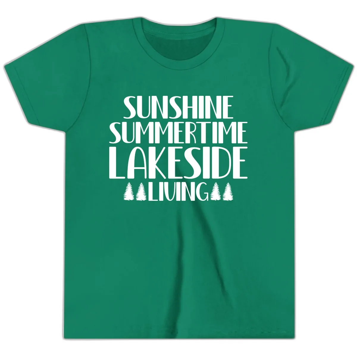 Sunshine Summertime Lakeside Living Youth T-Shirt in Kelly