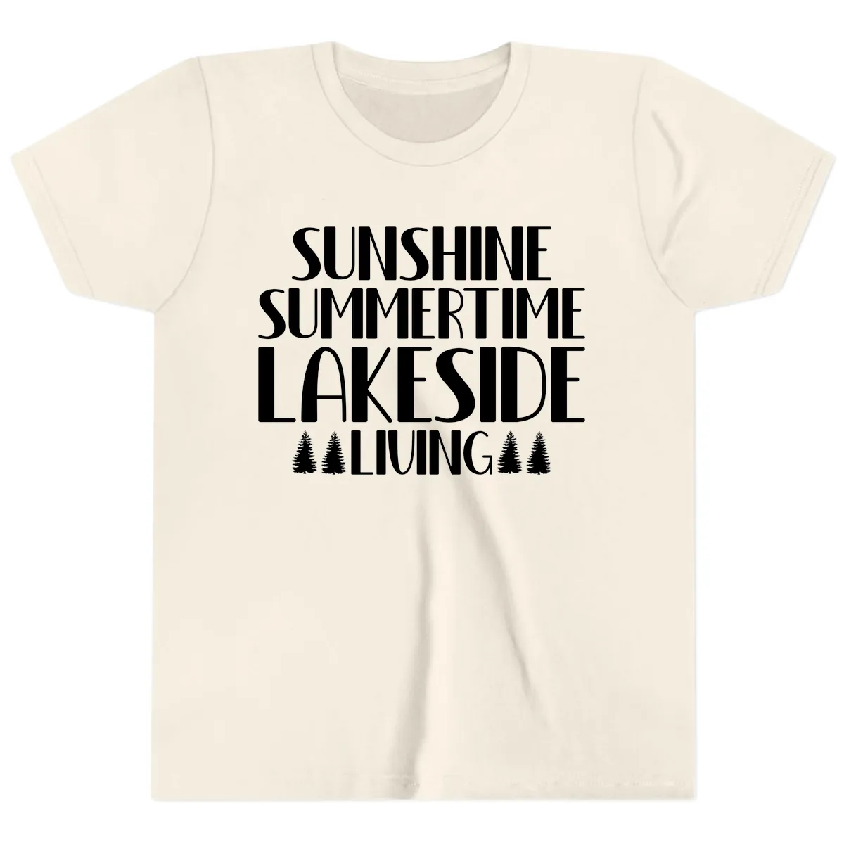 Sunshine Summertime Lakeside Living Youth T-Shirt in Natural