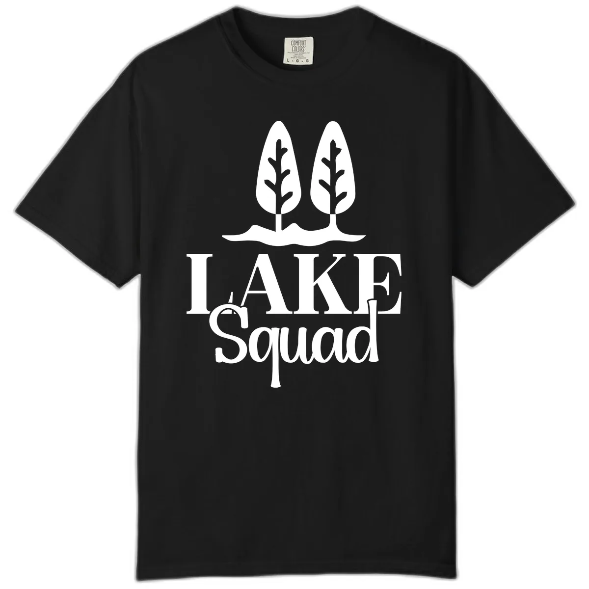 Lake Squad Lakeside Trees Comfort Color in Black