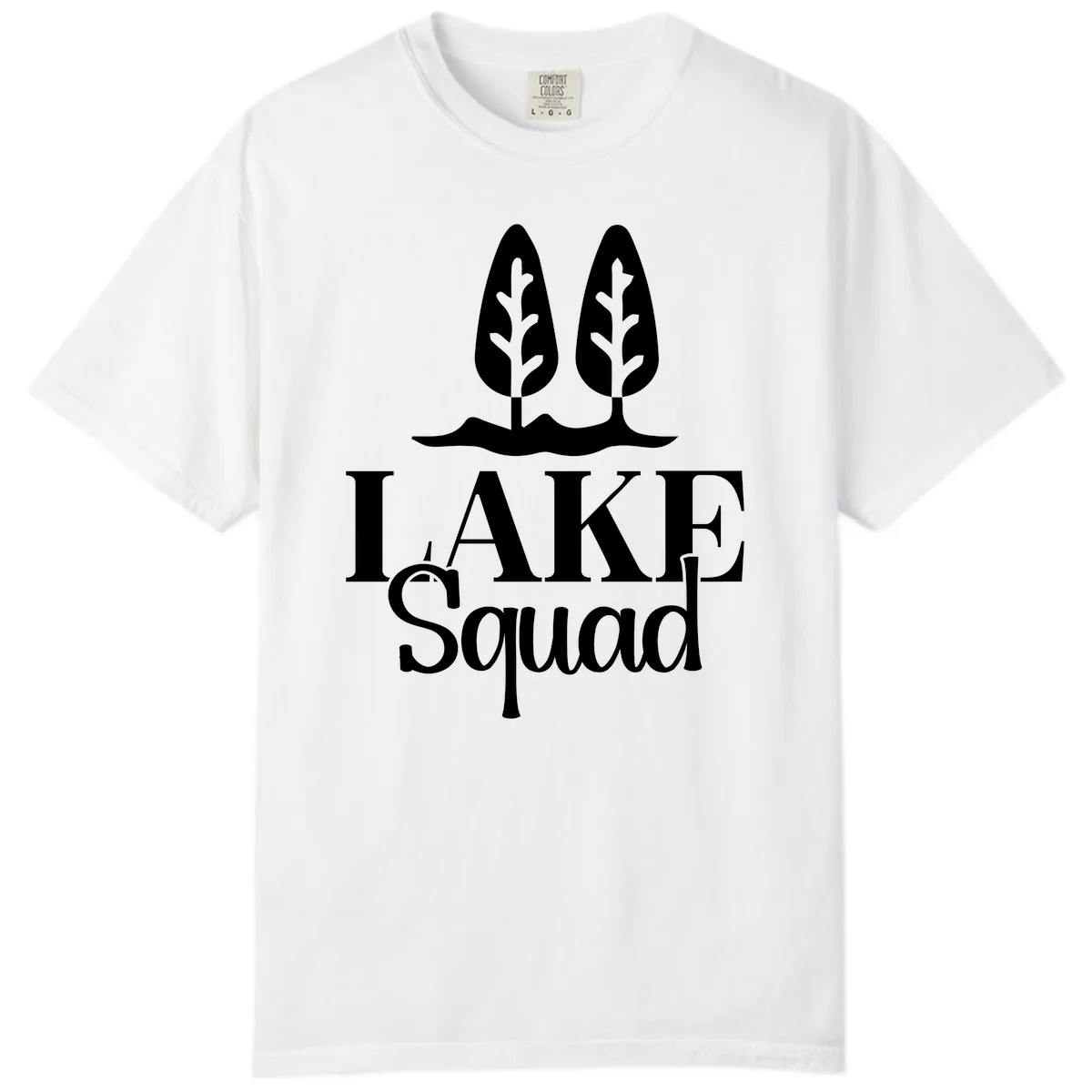 Lake Squad Lakeside Trees Comfort Color in White