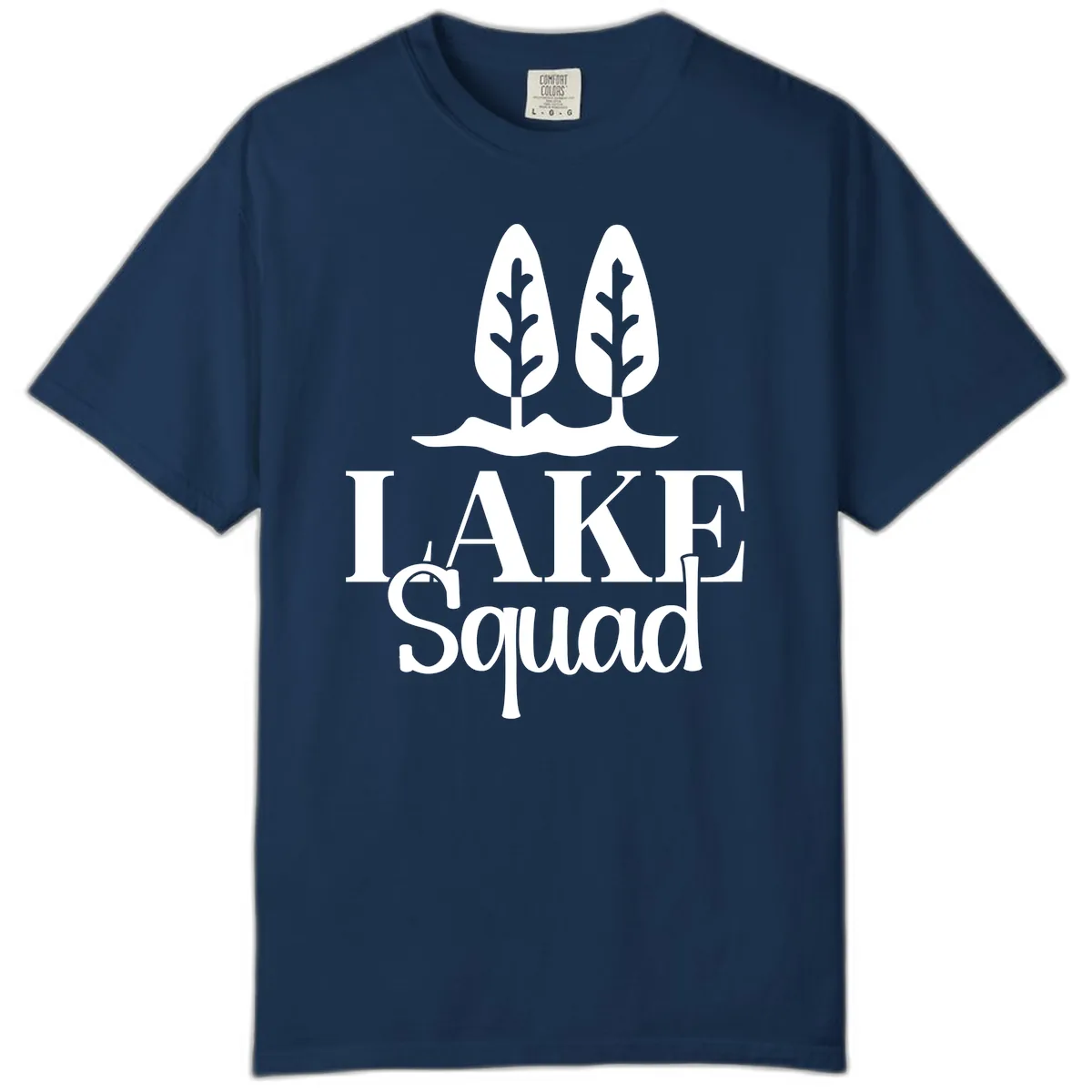 Lake Squad Lakeside Trees Comfort Color in Navy