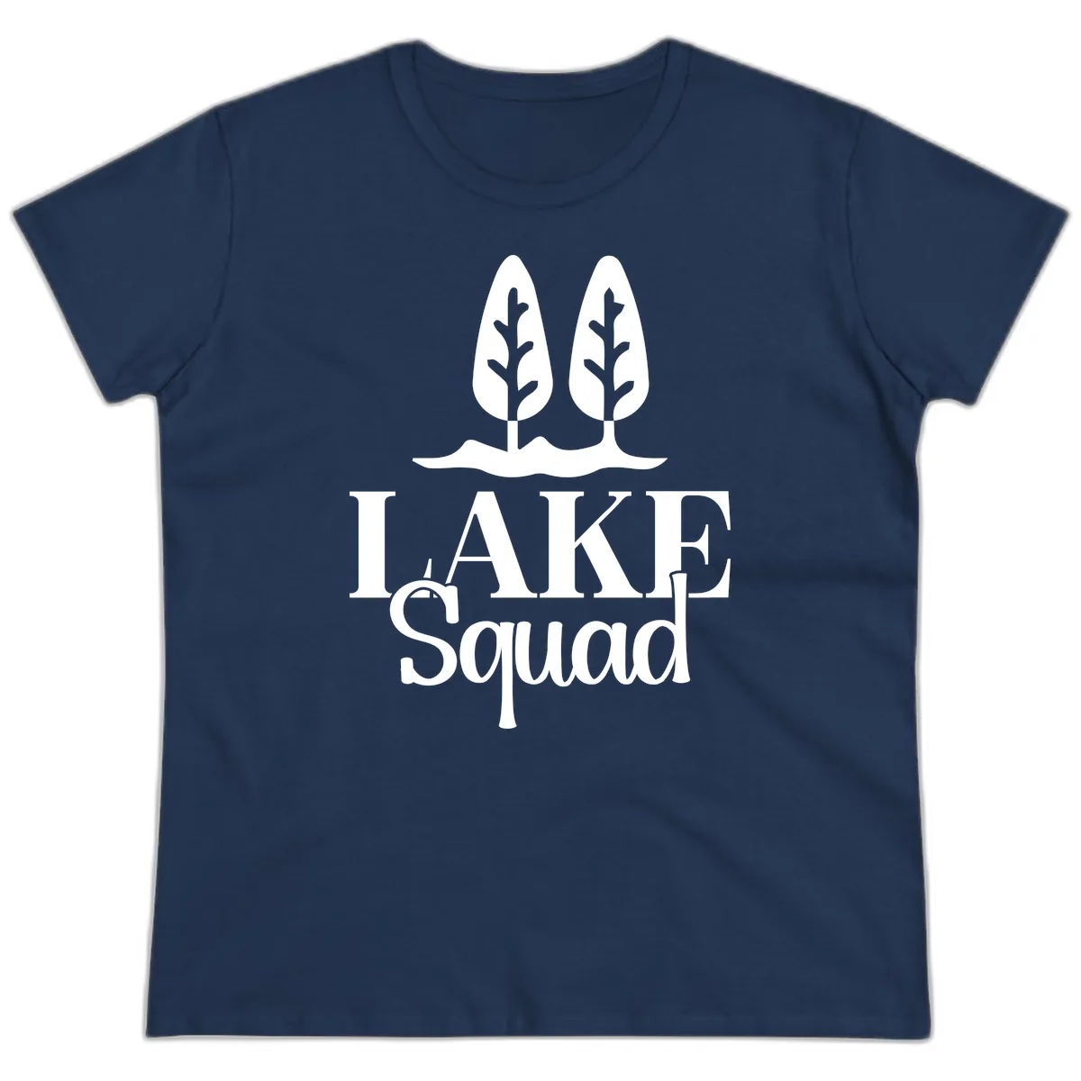 Lake Squad Lakeside Trees Ladies Tee in Navy