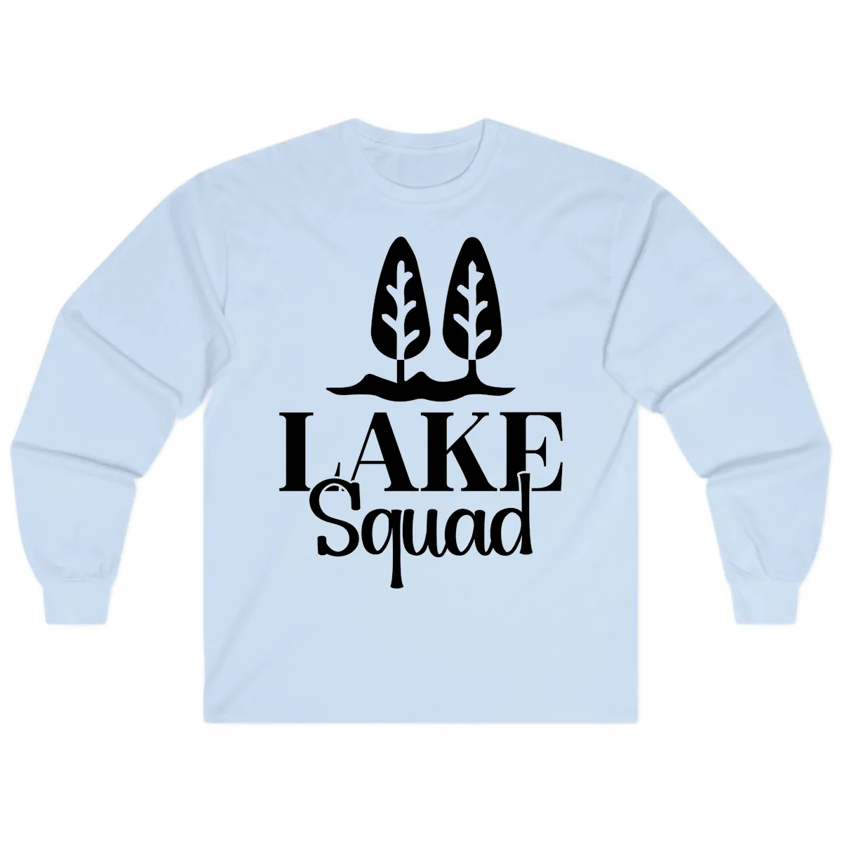 Lake Squad Lakeside Trees Long Sleeve in Light Blue