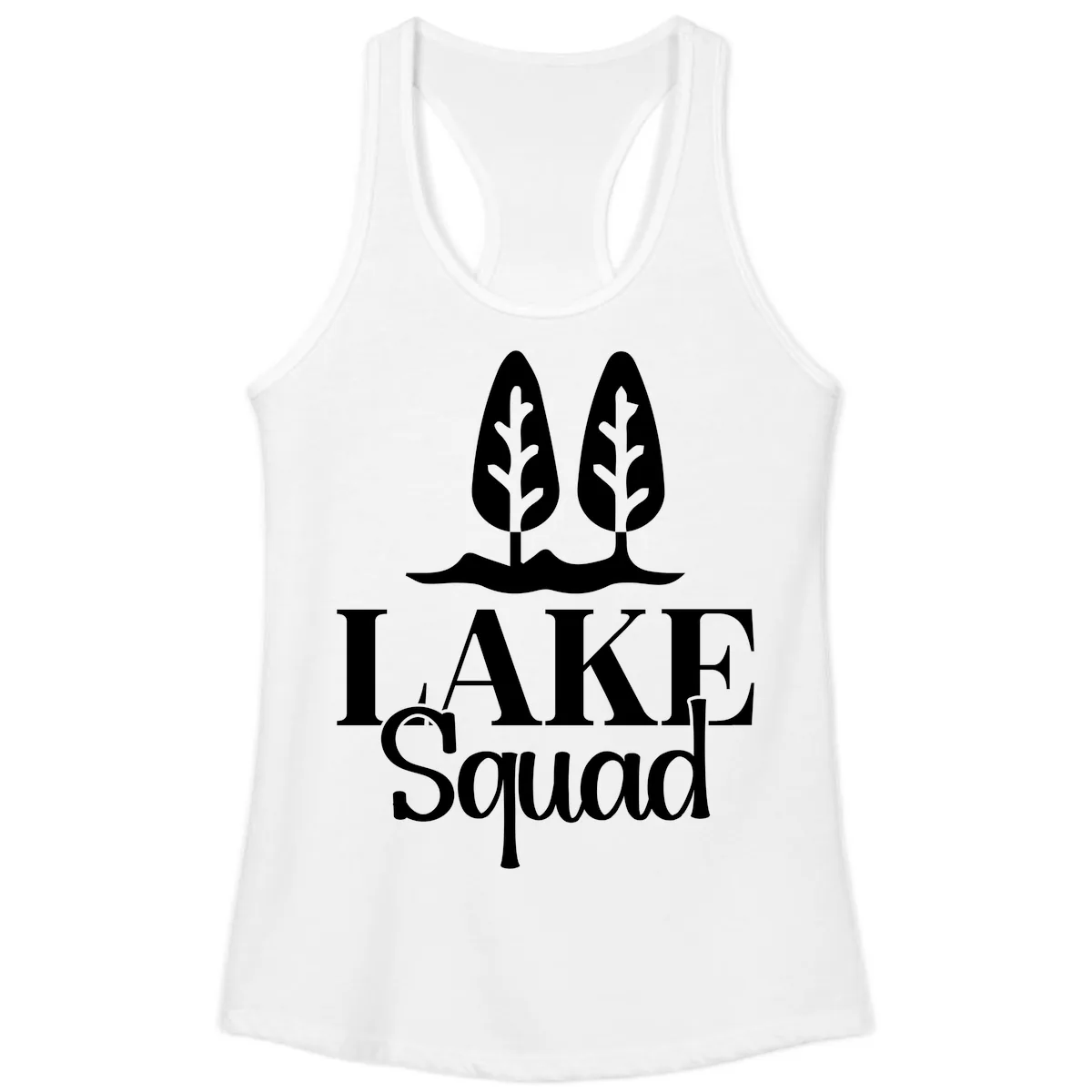 Lake Squad Lakeside Trees Ladies Tank in White