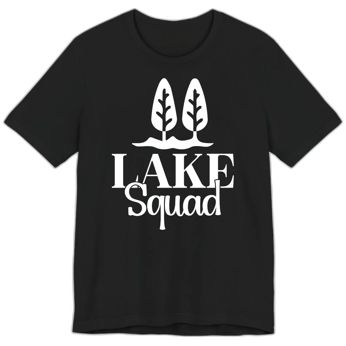 Lake Squad Lakeside Trees Premium T-Shirt in Black