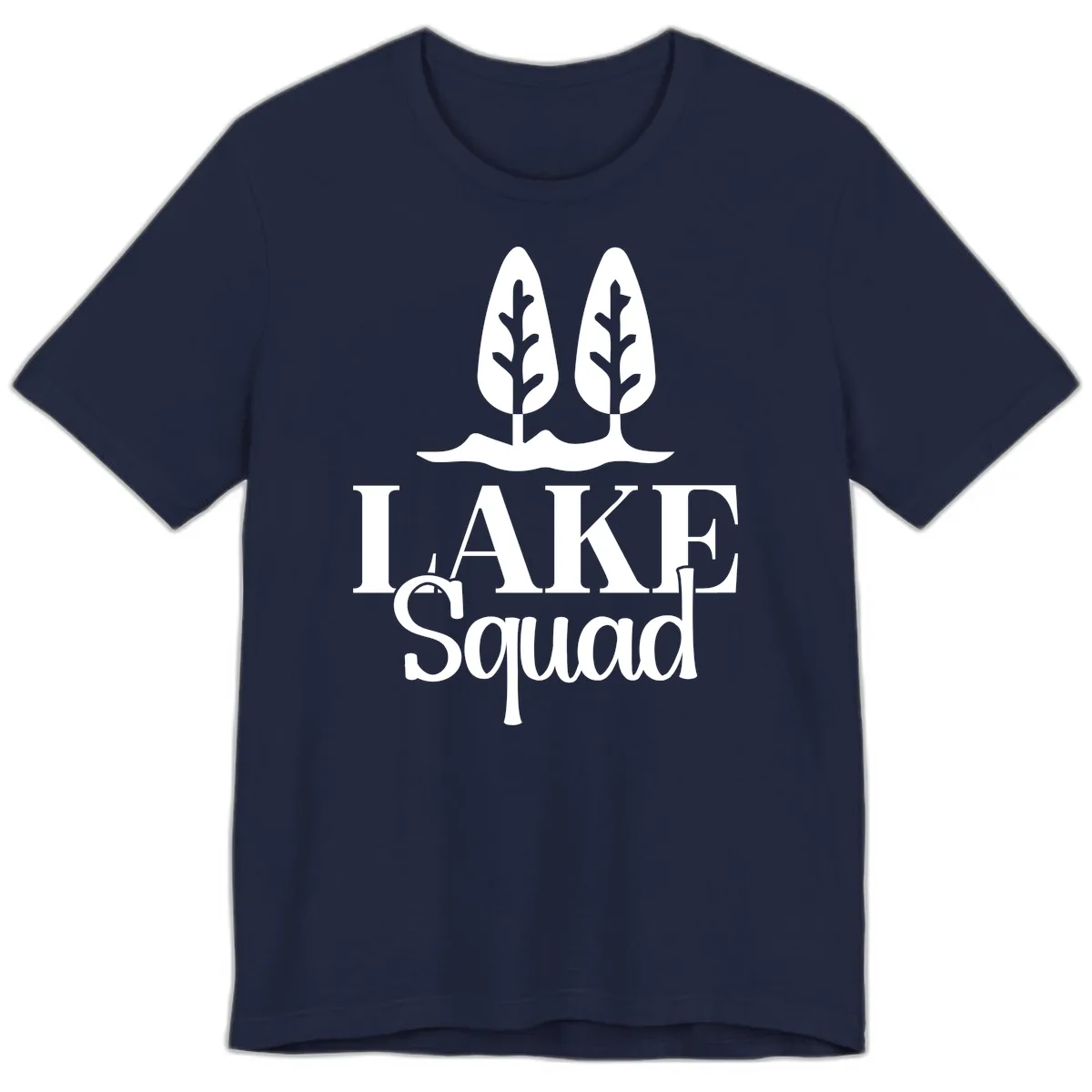 Lake Squad Lakeside Trees Premium T-Shirt in Navy