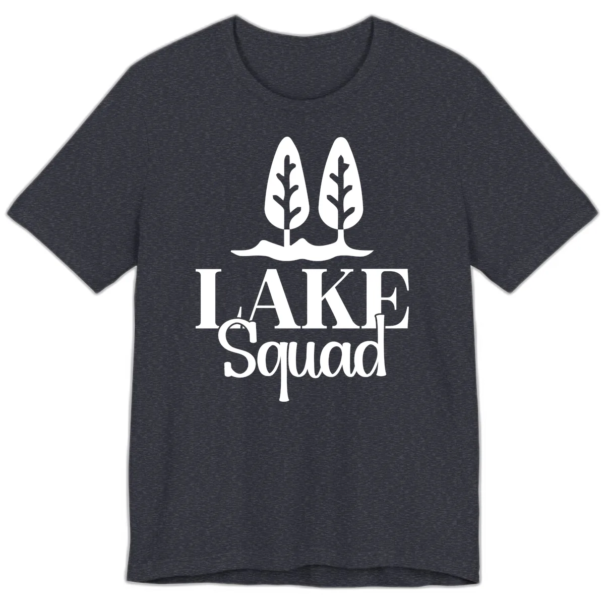 Lake Squad Lakeside Trees Premium T-Shirt in Heather Navy