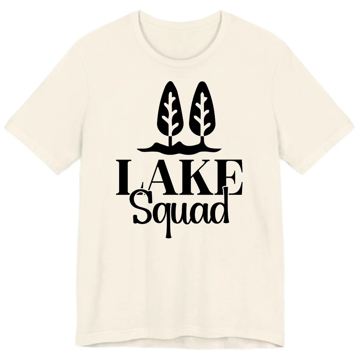 Lake Squad Lakeside Trees Premium T-Shirt in Natural