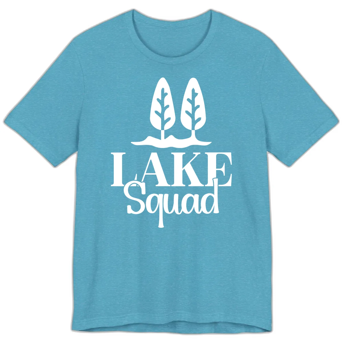 Lake Squad Lakeside Trees Premium T-Shirt in Heather Aqua