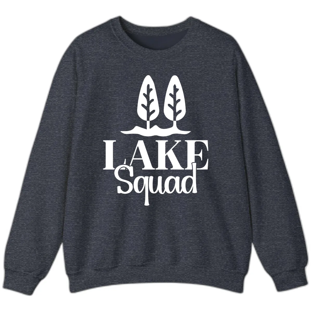 Lake Squad Lakeside Trees Sweatshirt in Heather Sport Dark Navy