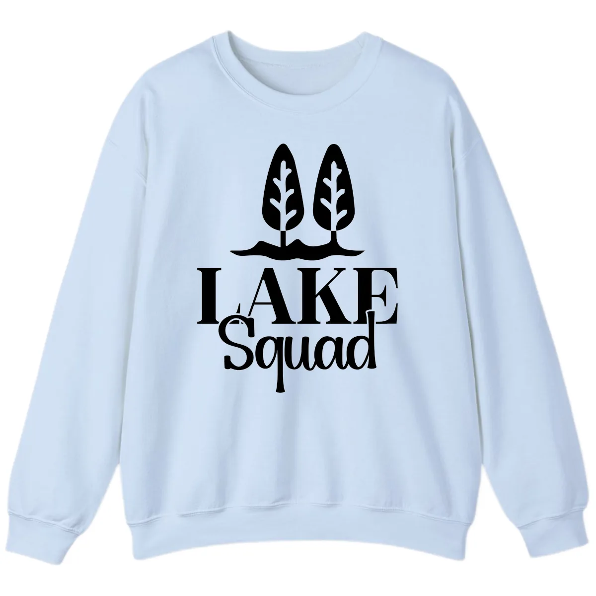 Lake Squad Lakeside Trees Sweatshirt in Light Blue