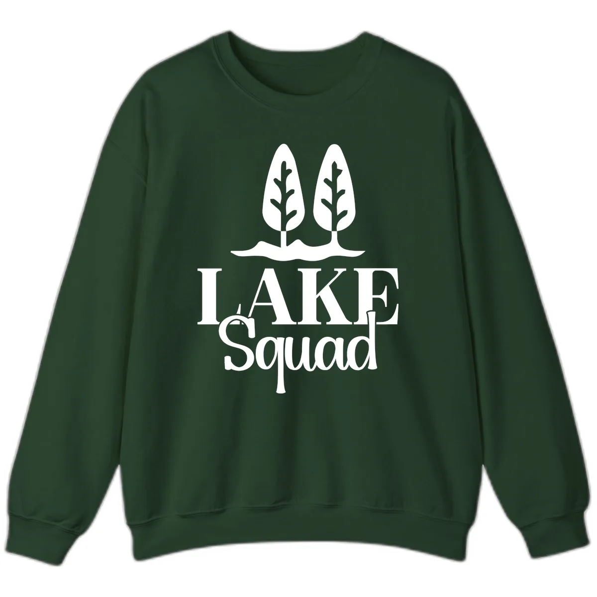 Lake Squad Lakeside Trees Sweatshirt in Forest Green