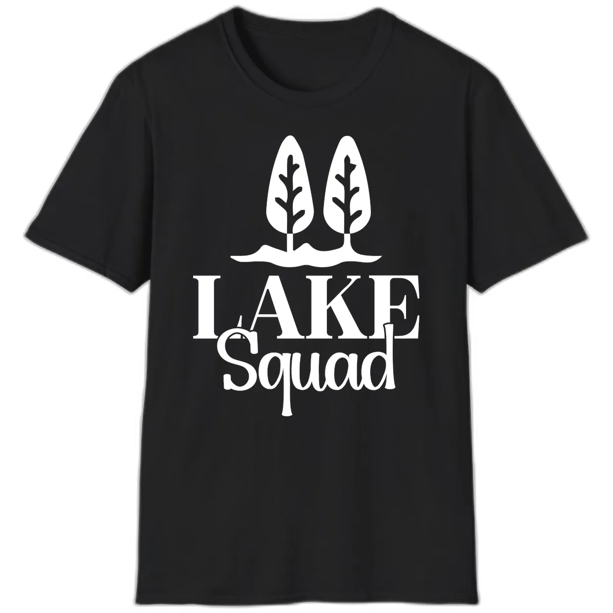Lake Squad Lakeside Trees T-Shirt in Black