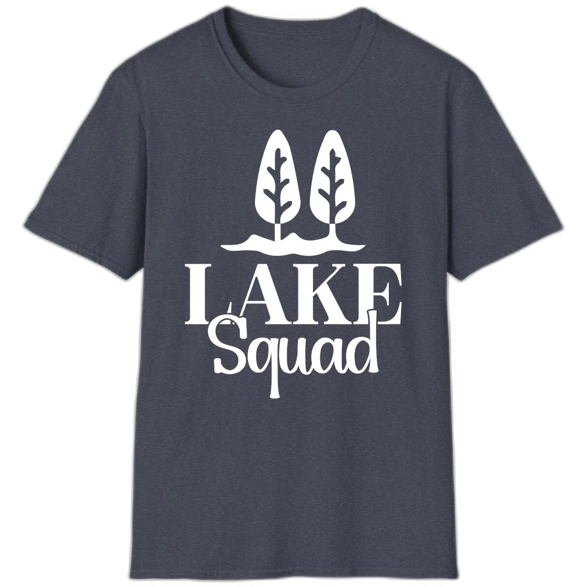 Lake Squad Lakeside Trees T-Shirt in Heather Navy