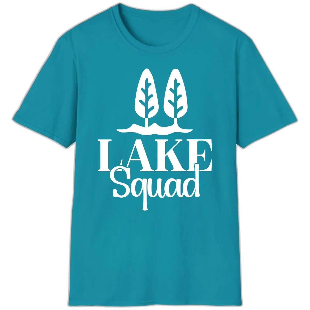 Lake Squad Lakeside Trees T-Shirt in Tropical Blue