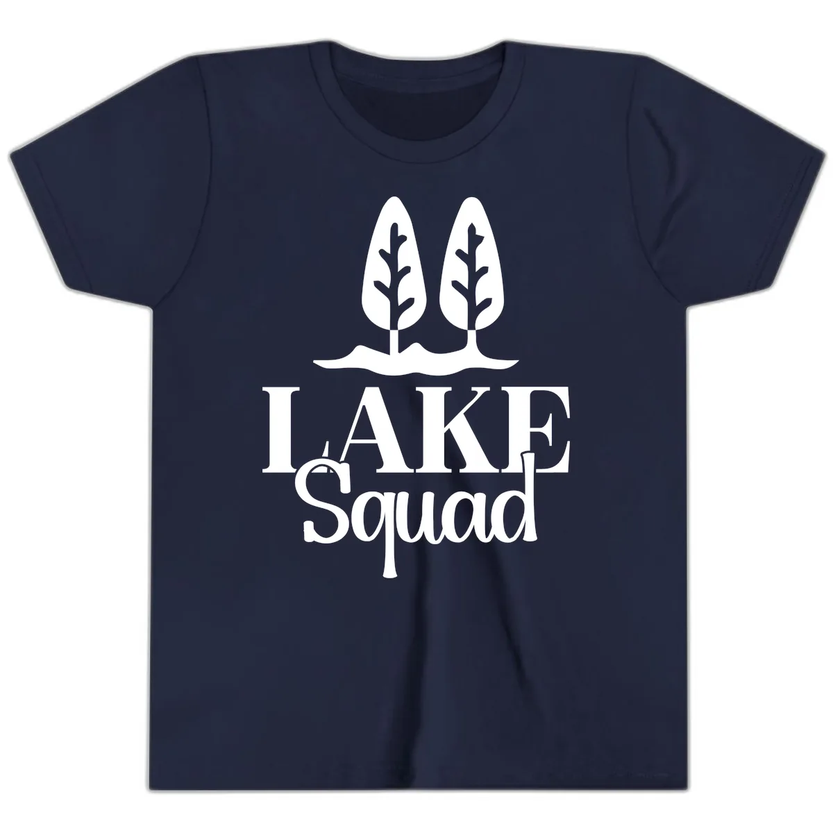 Lake Squad Lakeside Trees Youth T-Shirt in Navy