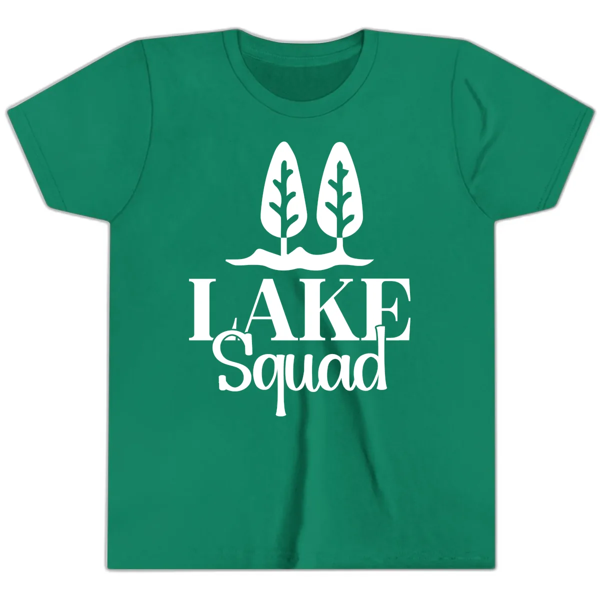 Lake Squad Lakeside Trees Youth T-Shirt in Kelly