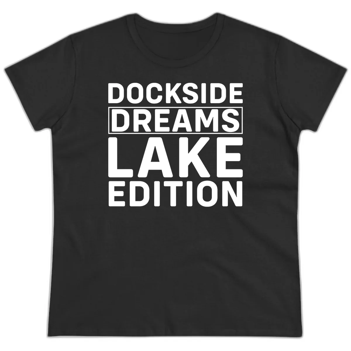 Dockside Dreams Lake Edition Ladies Tee in Black