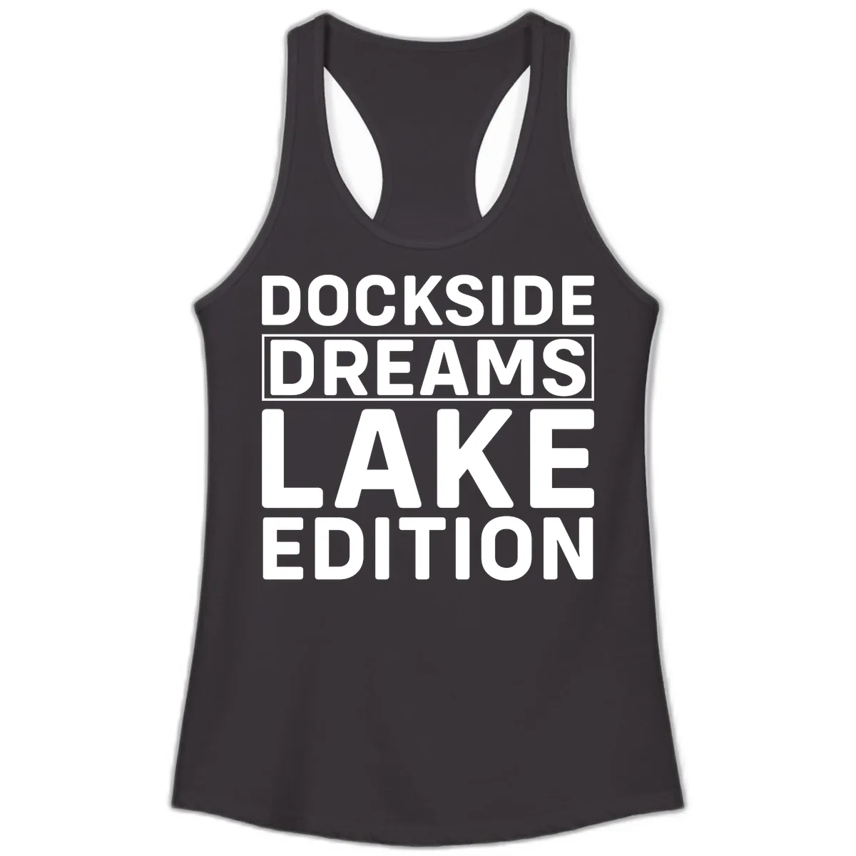 Dockside Dreams Lake Edition Ladies Tank in Black