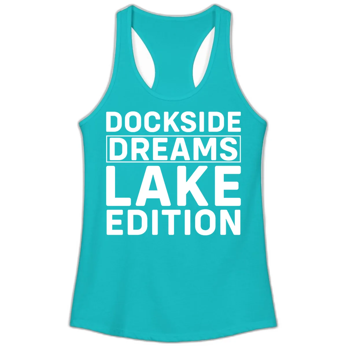 Dockside Dreams Lake Edition Ladies Tank in Tahiti Blue