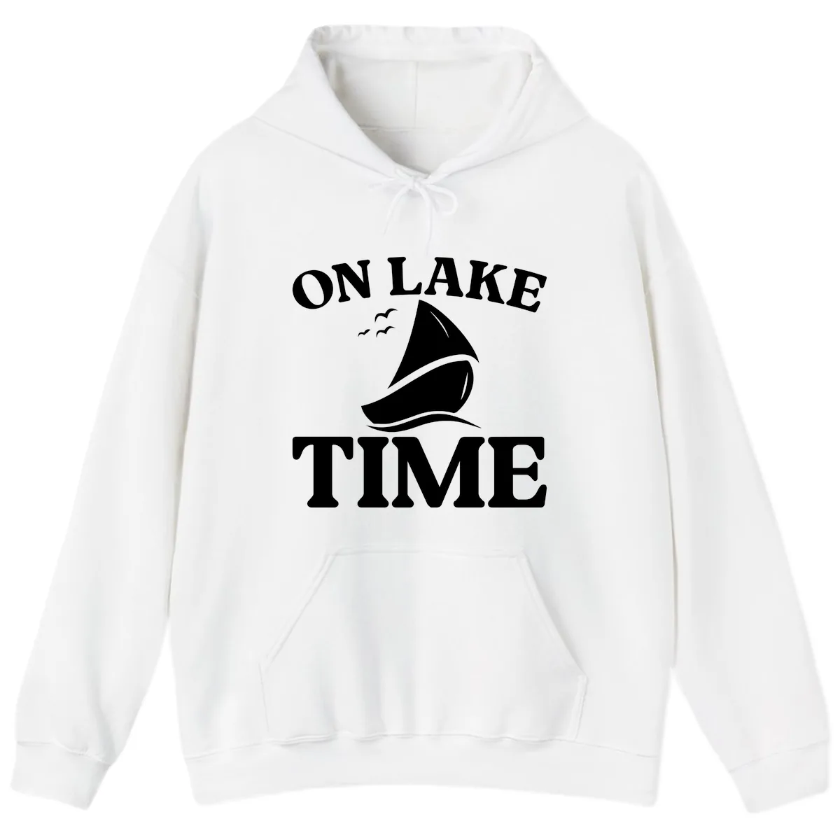 On Lake Time Sailboat Graphic Hoodie in White