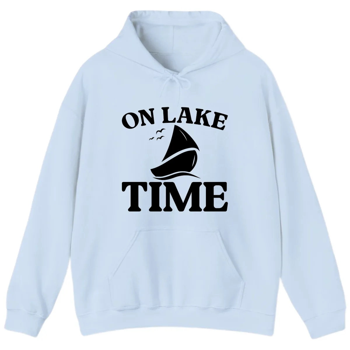 On Lake Time Sailboat Graphic Hoodie in Light Blue