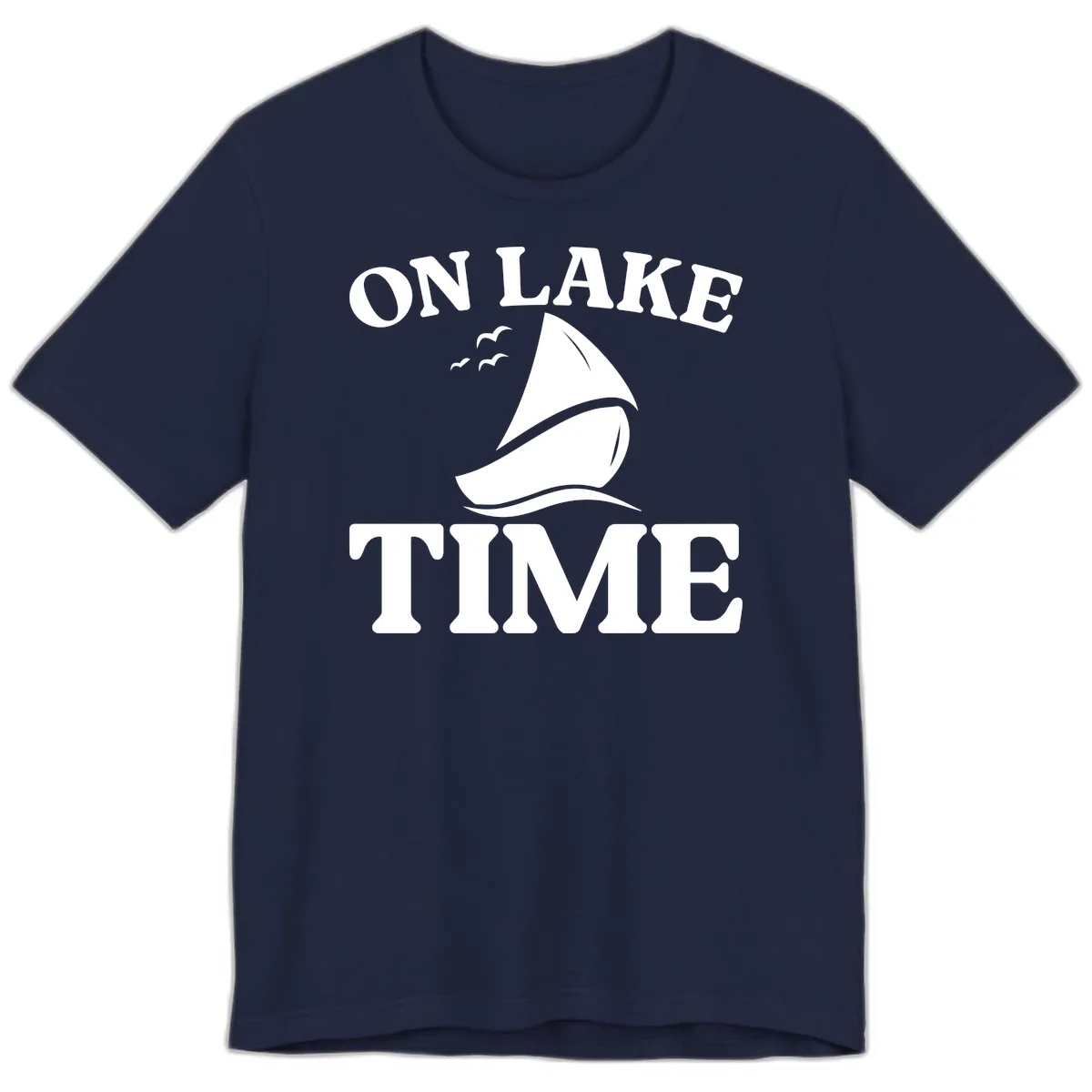 On Lake Time Sailboat Graphic Premium T-Shirt in Navy