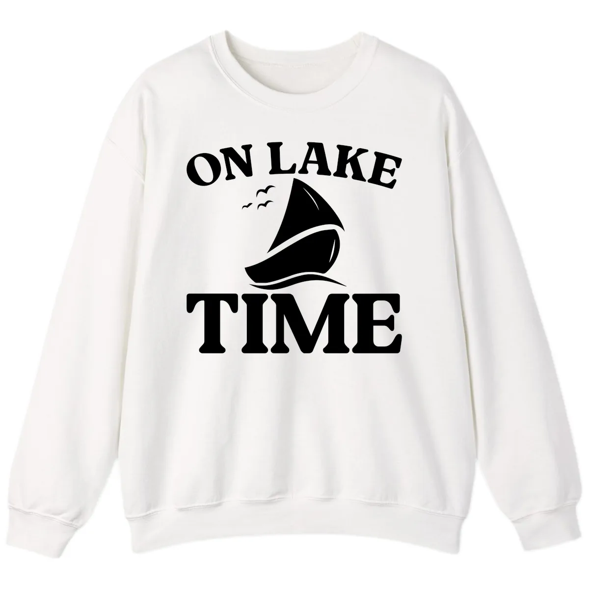 On Lake Time Sailboat Graphic Sweatshirt in White
