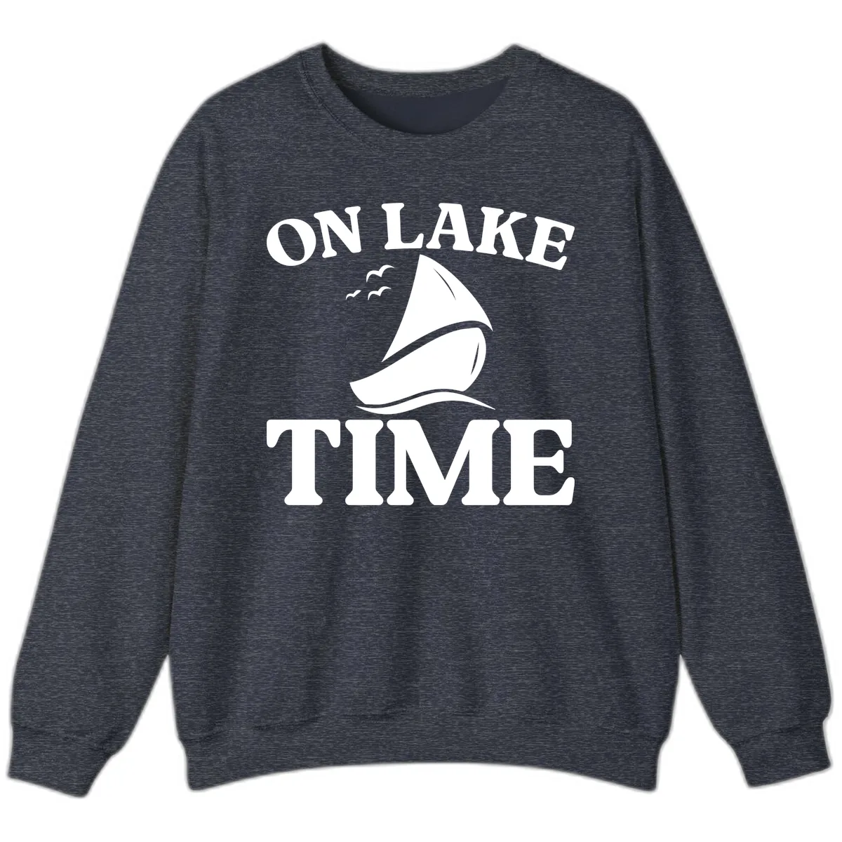 On Lake Time Sailboat Graphic Sweatshirt in Heather Sport Dark Navy