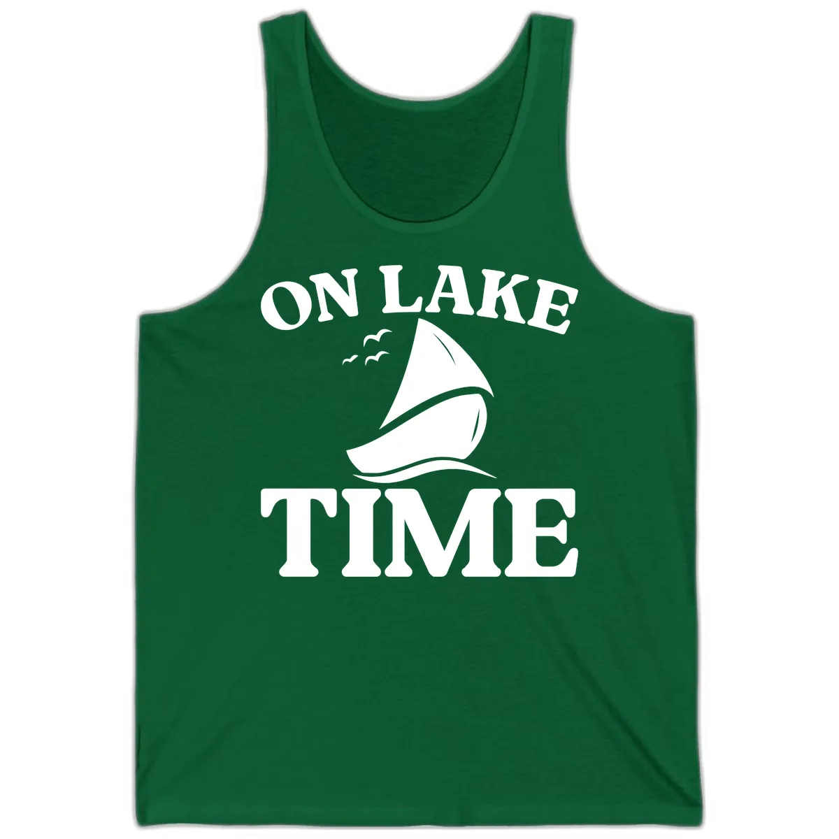 On Lake Time Sailboat Graphic Tank in Kelly