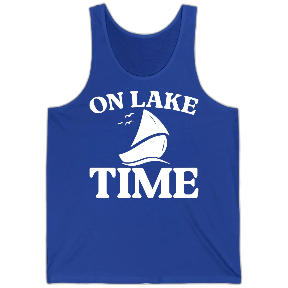 On Lake Time Sailboat Graphic Tank in True Royal