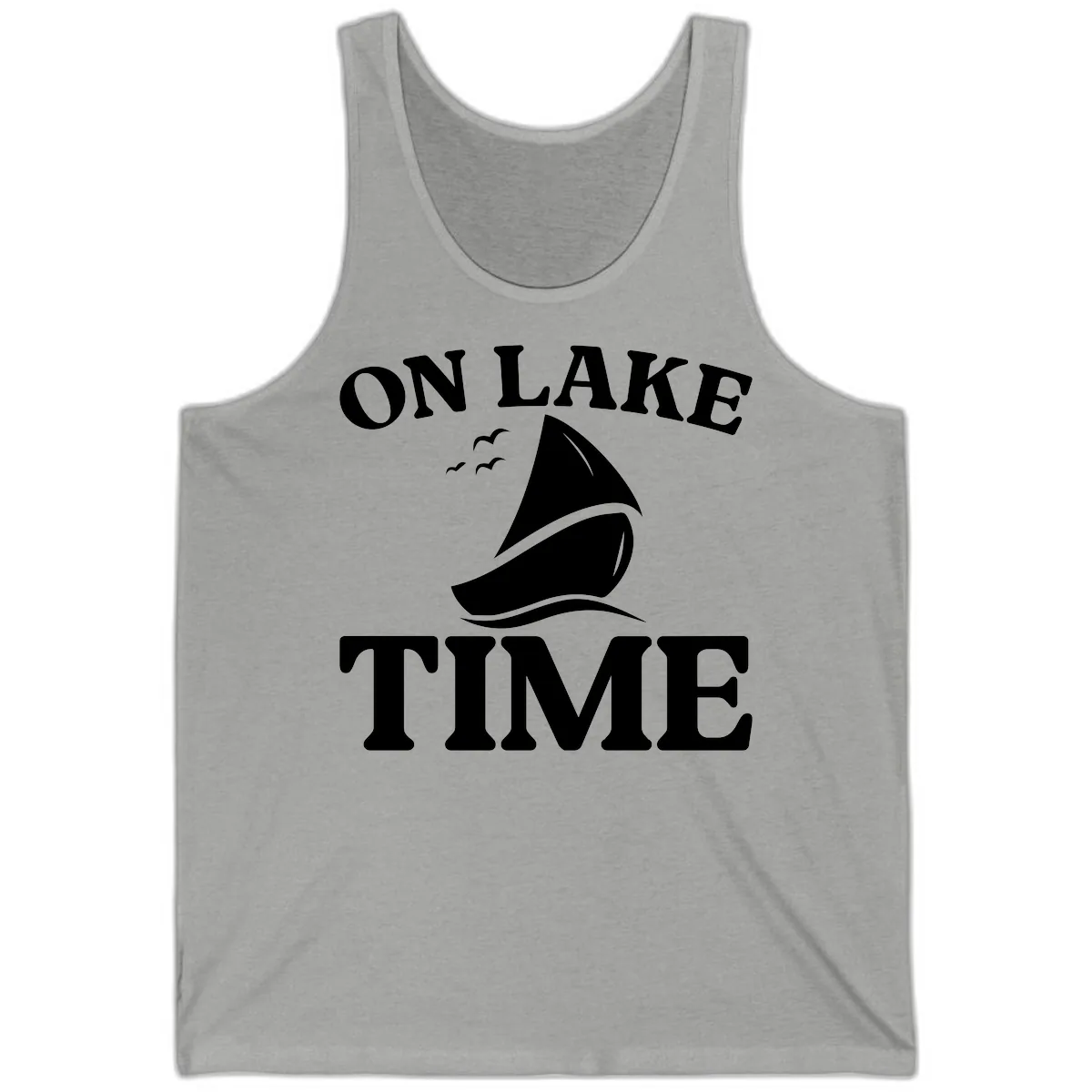On Lake Time Sailboat Graphic Tank in Athletic Heather