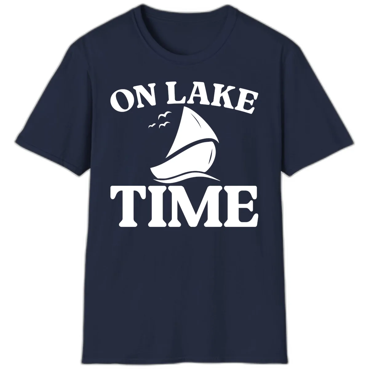 On Lake Time Sailboat Graphic T-Shirt in Navy