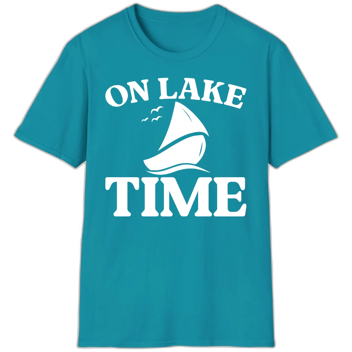 On Lake Time Sailboat Graphic T-Shirt in Tropical Blue