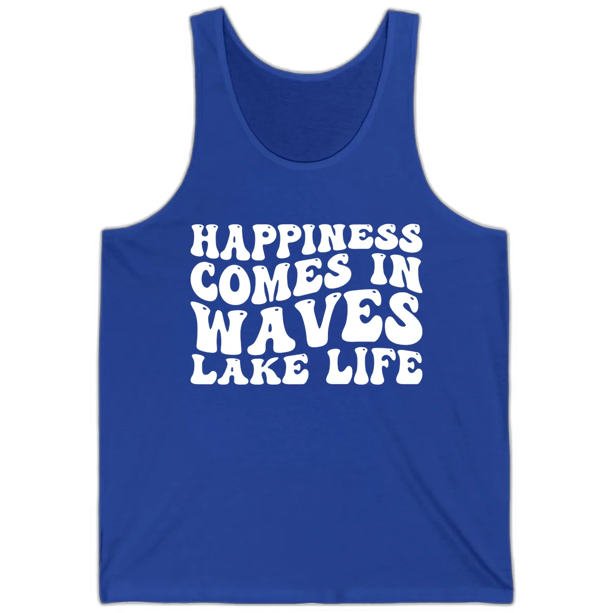 Happiness Comes In Waves Lake Life Tank in True Royal