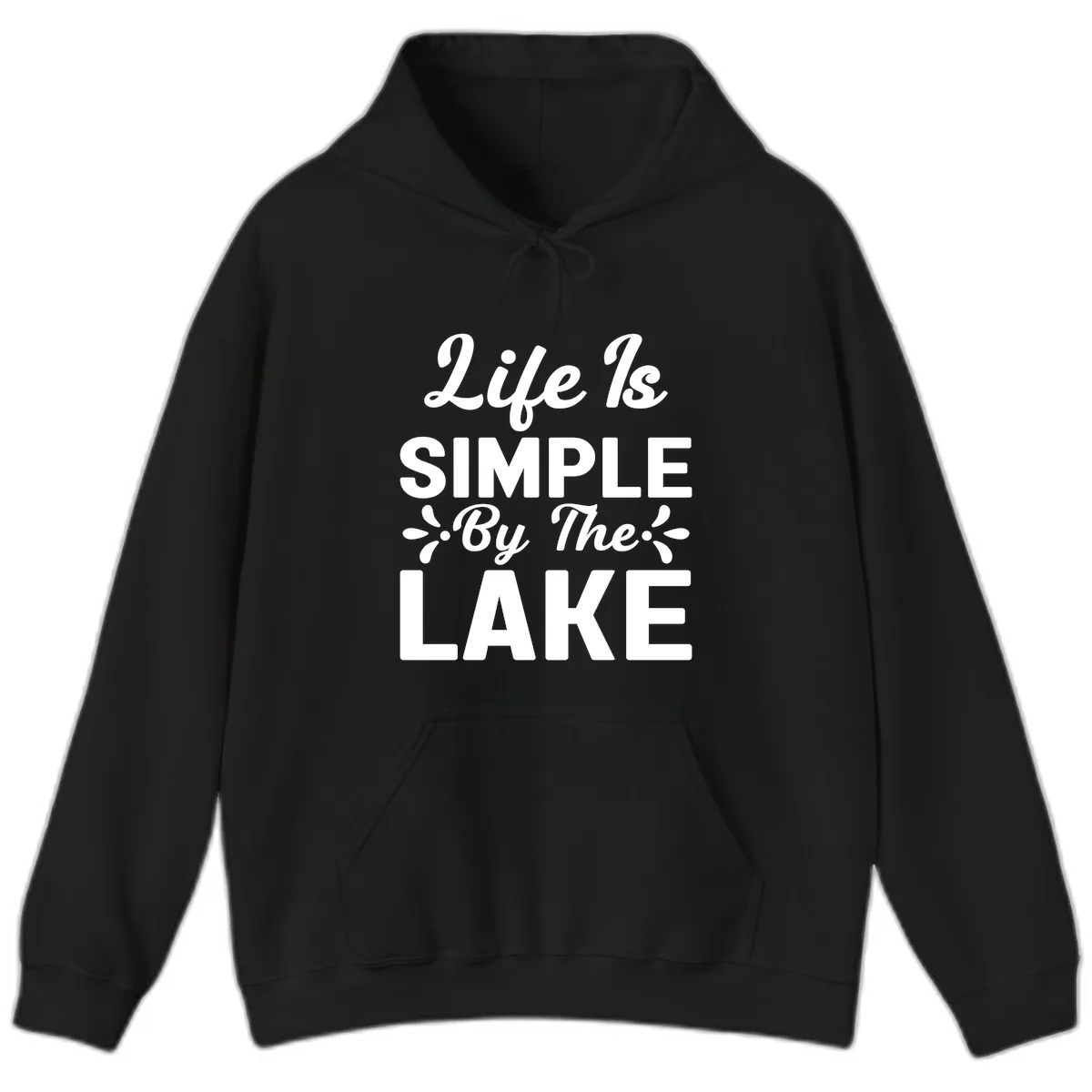 Life Is Simple By The Lake Hoodie in Black