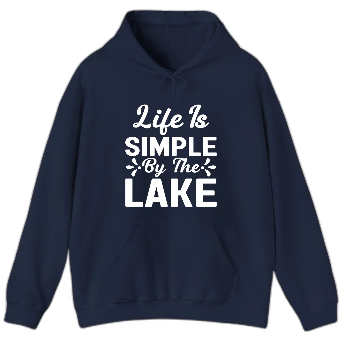 Life Is Simple By The Lake Hoodie in Navy