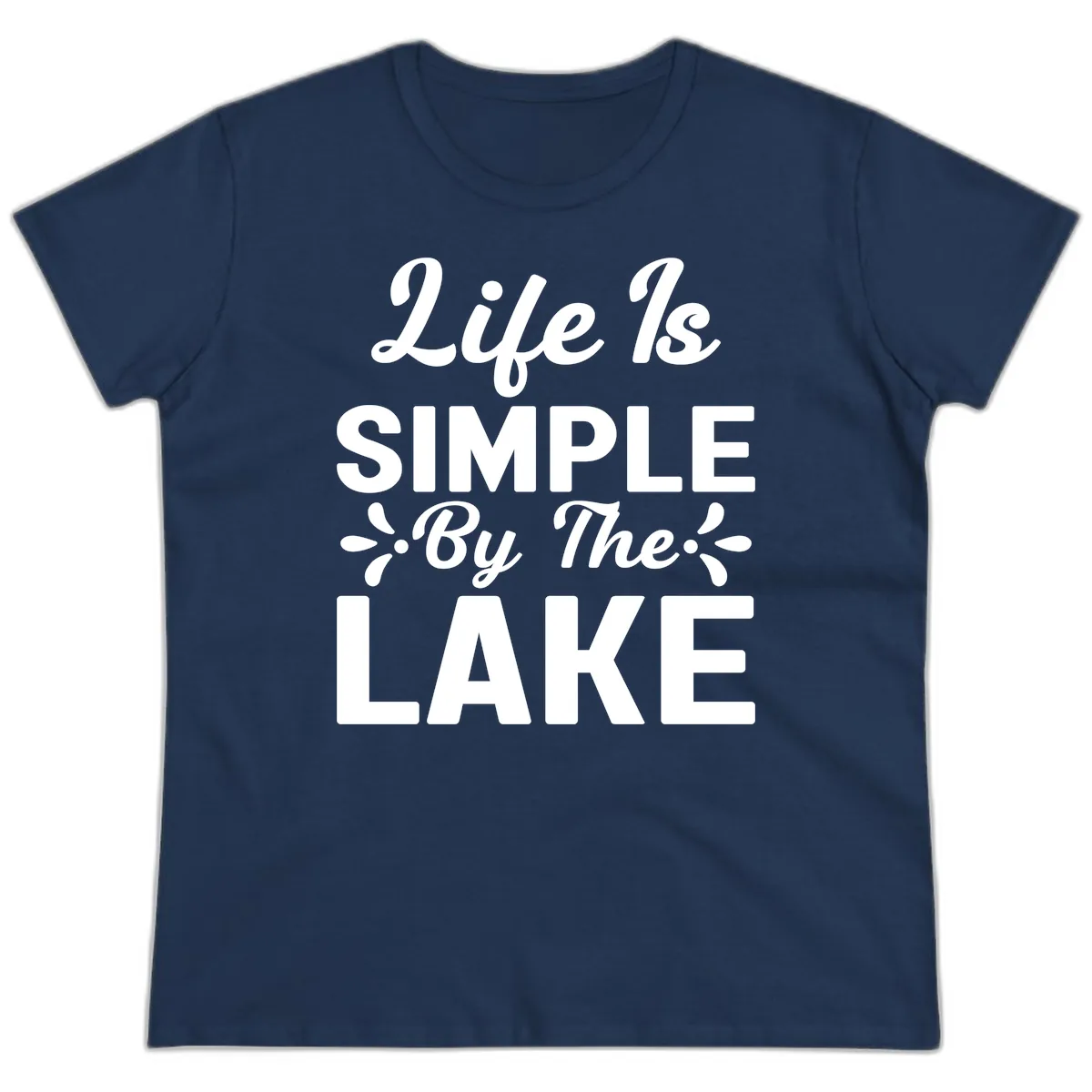Life Is Simple By The Lake Ladies Tee in Navy